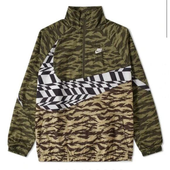 Nike RARE Vaporwave Swoosh Half-Zip Jacket AOO862-222 Men's Size XXL Camo - Picture 1 of 6